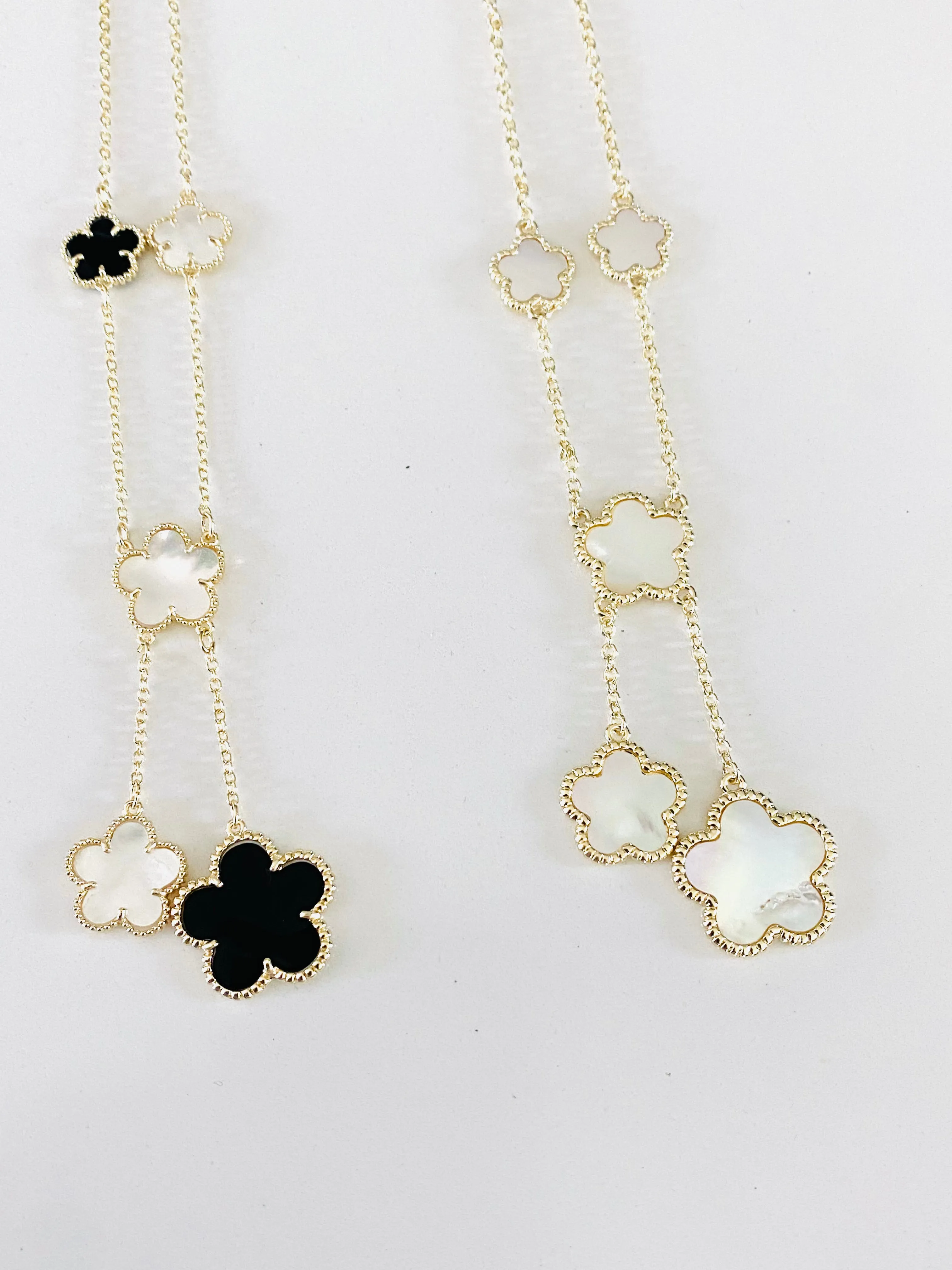 Double Hanging Clover Mother Of Pearl