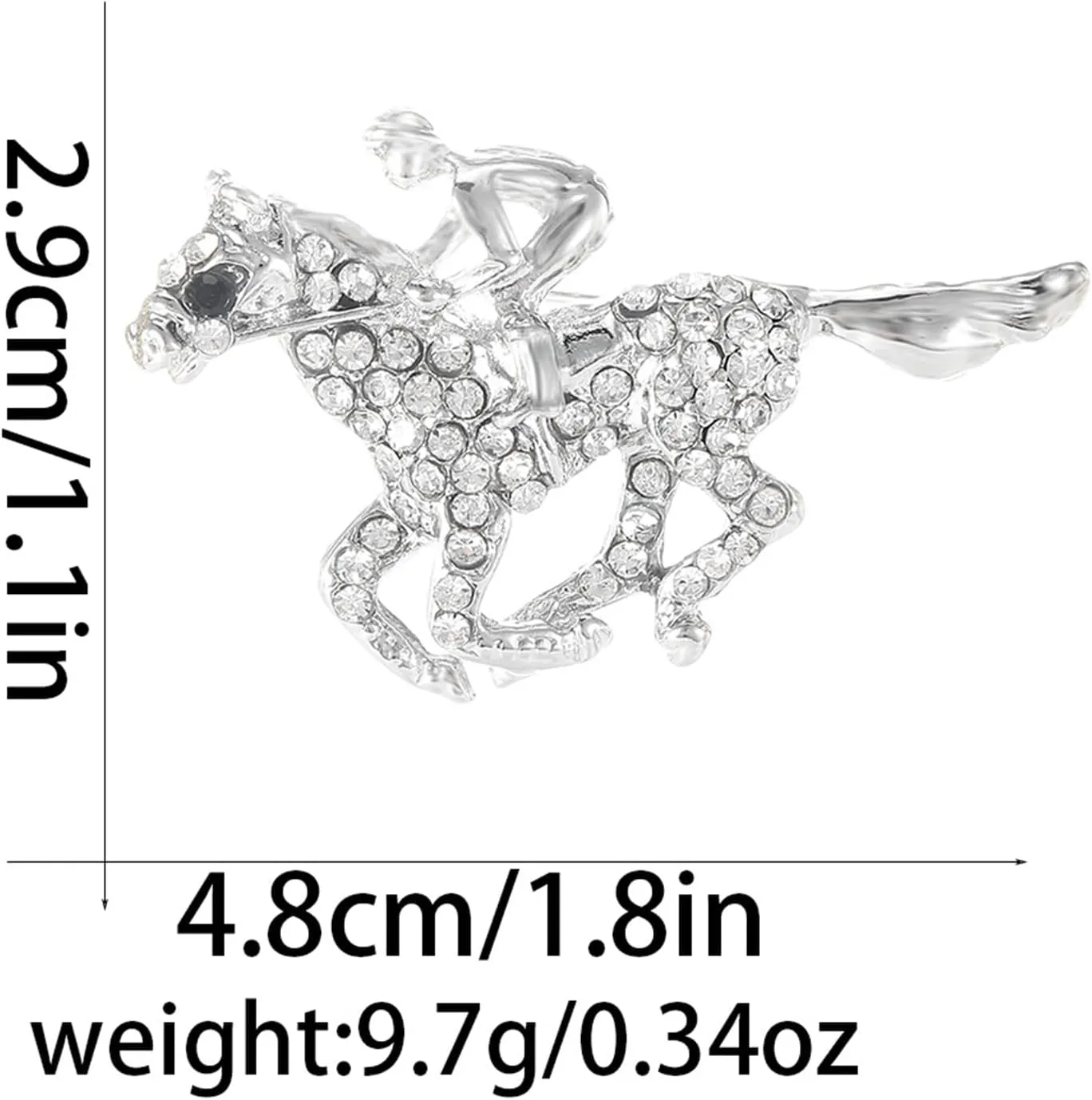 Dreuyet Horse Brooch Pin Kentucky Derby Horse Racing Suit Lapel Pin for Women Men Rhinestone Antique Gold Horse Animal Brooch Enamel Kentucky Clothing Outfits Accessory Jewelry