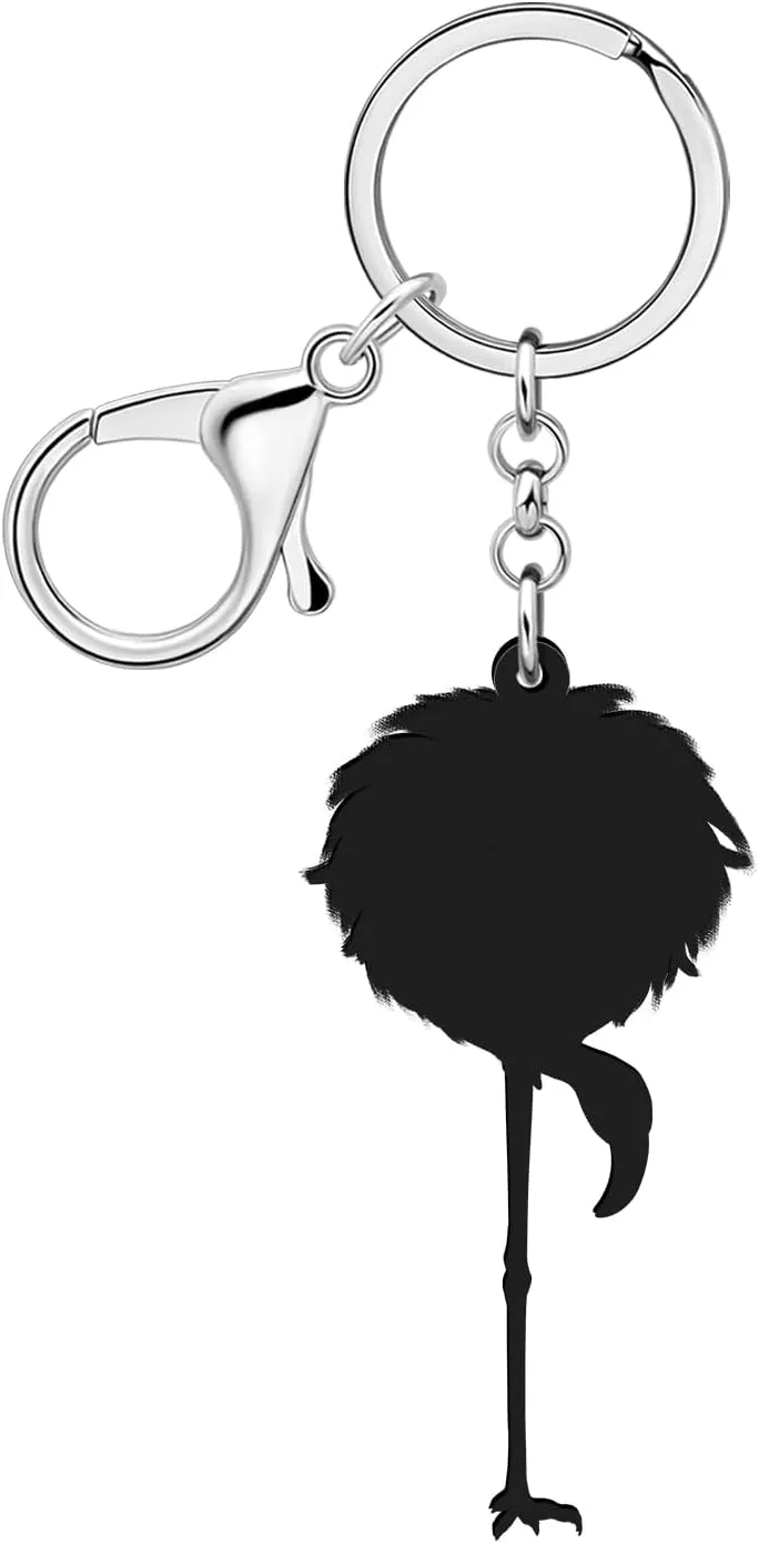 DUOWEI Cute Hawaii Tropical Pink Flamingo Keychain Key Ring Bird Gifts for Women Girls Car Keys Wallet Backpack Accessories