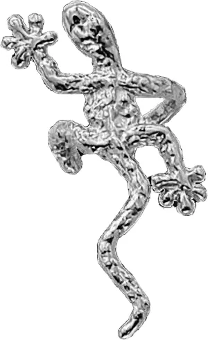 Ear Charms  Art Gecko Ear Cuff Non-pierced Reversible Left Earring Clip in solid Sterling Silver