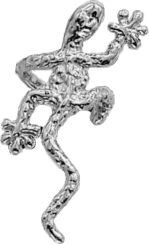 Ear Charms  Art Gecko Ear Cuff Non-Pierced Reversible Right Earring Clip Rhodium On Sterling Silver