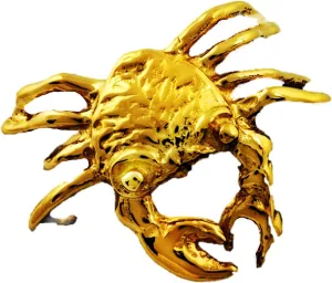 Ear Charms Crab Ear Cuff Non-Pierced Right Earring Wrap Gold on Sterling Silver