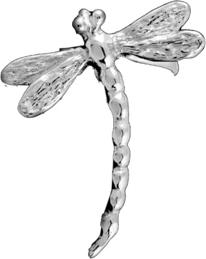 Ear Charms Dragonfly Ear Cuff Non-Pierced Reversible Left Earring Clip Rhodium On Sterling Silver