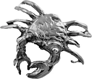 Ear Charms Rock Crab Ear Cuff Non-Pierced Left Unisex Earring Wrap White Rhodium on Sterling Silver