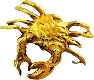 Ear Charms Rock Crab Ear Cuff Non-Pierced Left Unisex Earring Wrap Yellow Gold on Sterling Silver