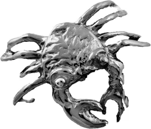 Ear Charms Rock Crab Ear Cuff Non-Pierced Right Unisex Earring Wrap White Rhodium on Sterling Silver