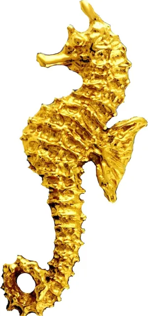 Ear Charms  Sea Horse Ear Cuff Non-Pierced Left Earring Clip Gold On Sterling Silver