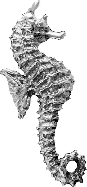 Ear Charms  Sea Horse Ear Cuff Non-Pierced Right Earring Clip Rhodium On Sterling Silver