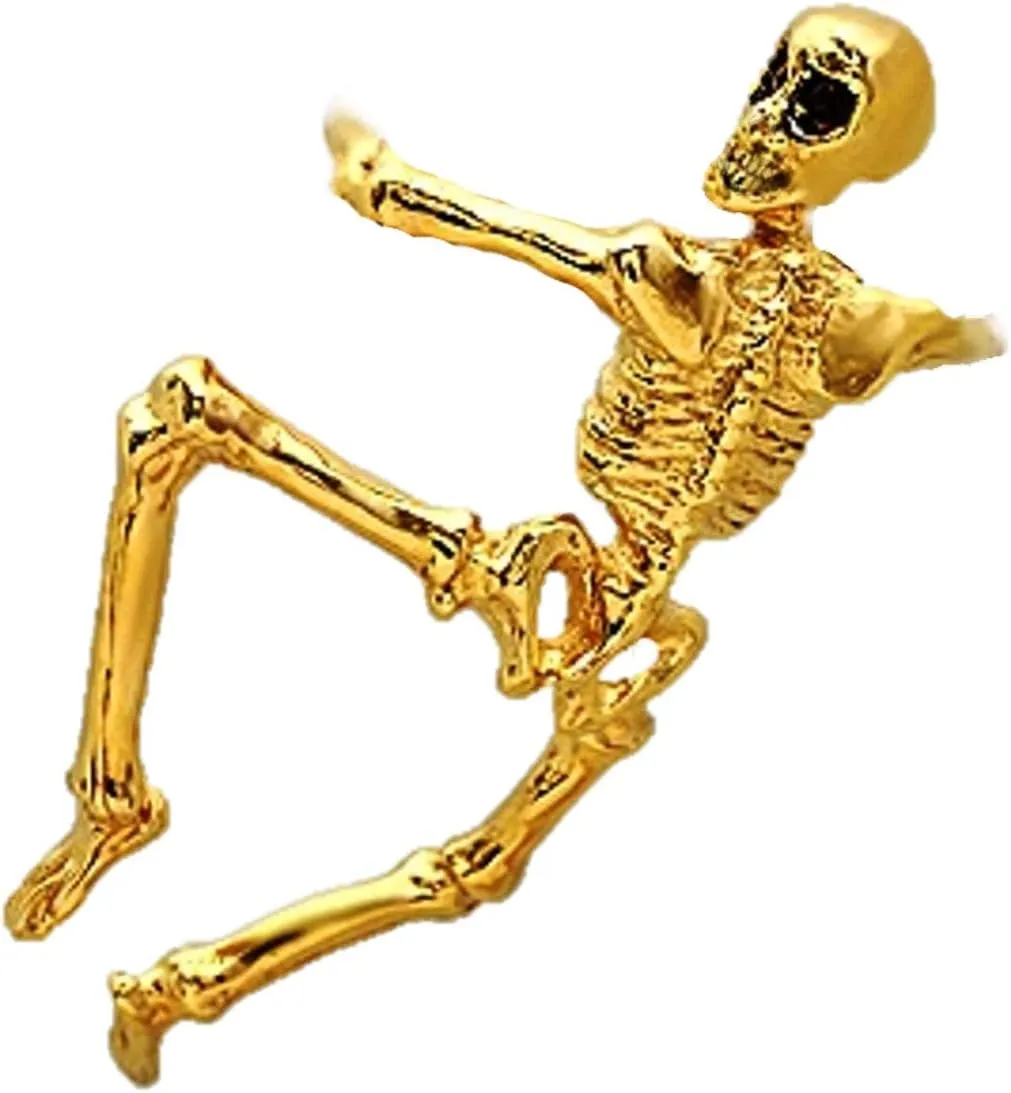 Ear Charms Skeleton Ear Cuff Non-Pierced Earring Wrap in Gold on on Sterling Left Only