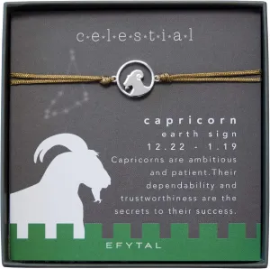 EFYTAL Best Friend Birthday Gifts, 925 Sterling Silver Cutout Capricorn Bracelet, Zodiac Symbol Bracelets, Star Sign Friendship Gift for Bridesmaids, Bridal Party Friend Group Jewelry