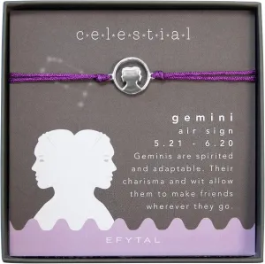 EFYTAL Best Friend Birthday Gifts, 925 Sterling Silver Cutout Gemini Bracelet, Zodiac Symbol Bracelets, Star Sign Friendship Gift for Bridesmaids, Bridal Party Friend Group Jewelry
