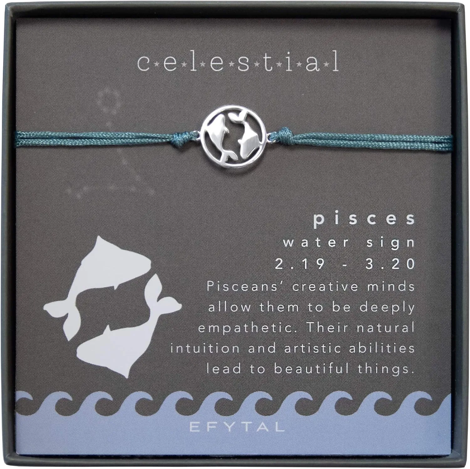 EFYTAL Best Friend Birthday Gifts, 925 Sterling Silver Cutout Pisces Bracelet, Zodiac Symbol Bracelets, Star Sign Friendship Gift for Bridesmaids, Bridal Party Friend Group Jewelry