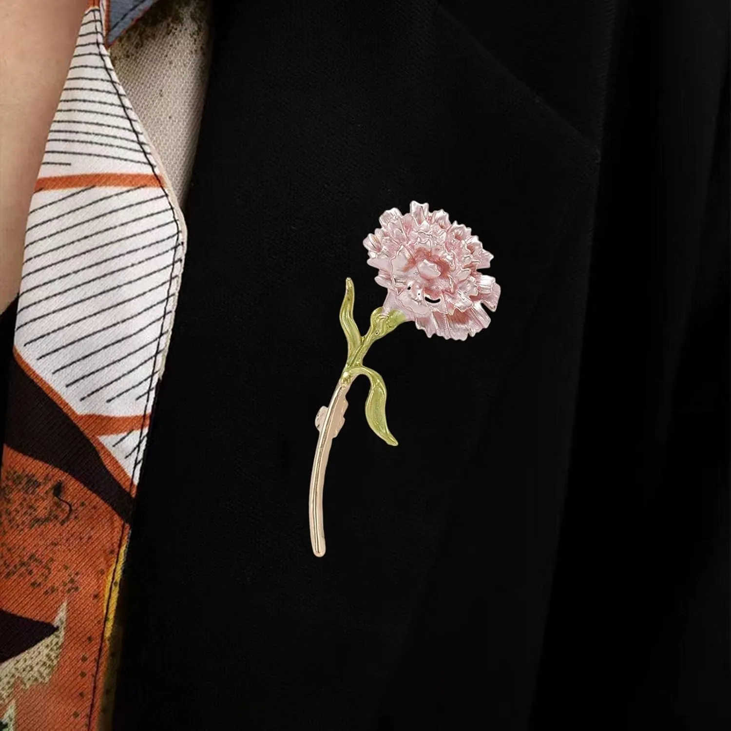Elegant Brooch Pin Carnation Alloy Enamel Flower Dripping Oil