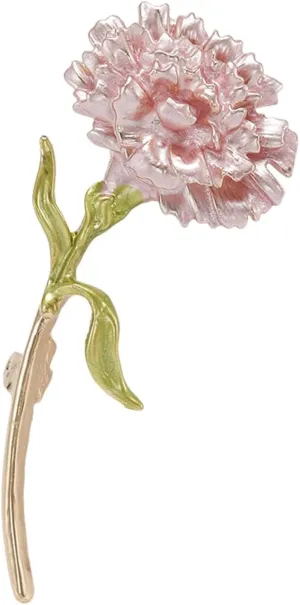 Elegant Brooch Pin Carnation Alloy Enamel Flower Dripping Oil