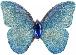 Elegant Butterfly Wedding Brooch for Women Fashion Cubic Zirconia Corsage Unique Embroidery Party Elegant Insect Butterfly Lapel Pin for Suit Coat Jacket Sweater Accessories Gift Xmas Birthday