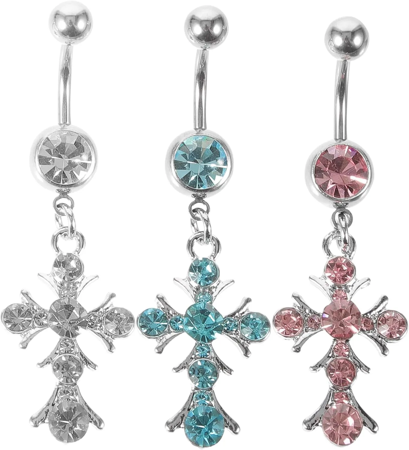 Elegant Gold Plated Belly Ring Cross for Women Belly Button Piercing Jewelry