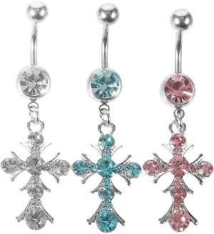 Elegant Gold Plated Belly Ring Cross for Women Belly Button Piercing Jewelry