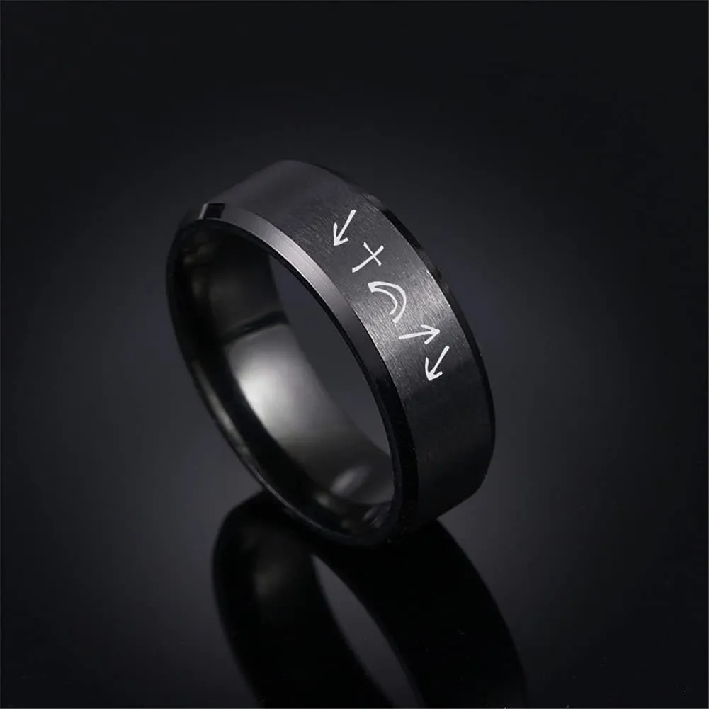 Elegant Men Women's Band Rings Stainless Steel Positive Christening Jesus Spirit Witness Reminder Finger Ring Neckalce Chain for Family Friends,He Came He Died He Arose He Ascended He's Coming Back