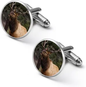 Elk Moose in The Forests Fashion Cufflinks For Men Alloy Tuxedo Shirt Cuff Links For Business Wedding Party 1.7cm