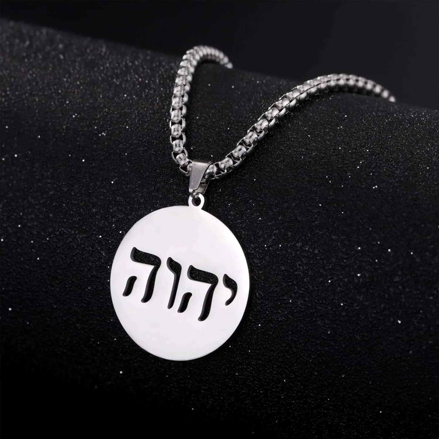 EUEAVAN Hebrew Necklaces Judaism Religion Faithchai Necklace Jehovah Pendants Hebrew Bible God Names Jewelry Hanukkah Israel Amulets Gifts Women Men