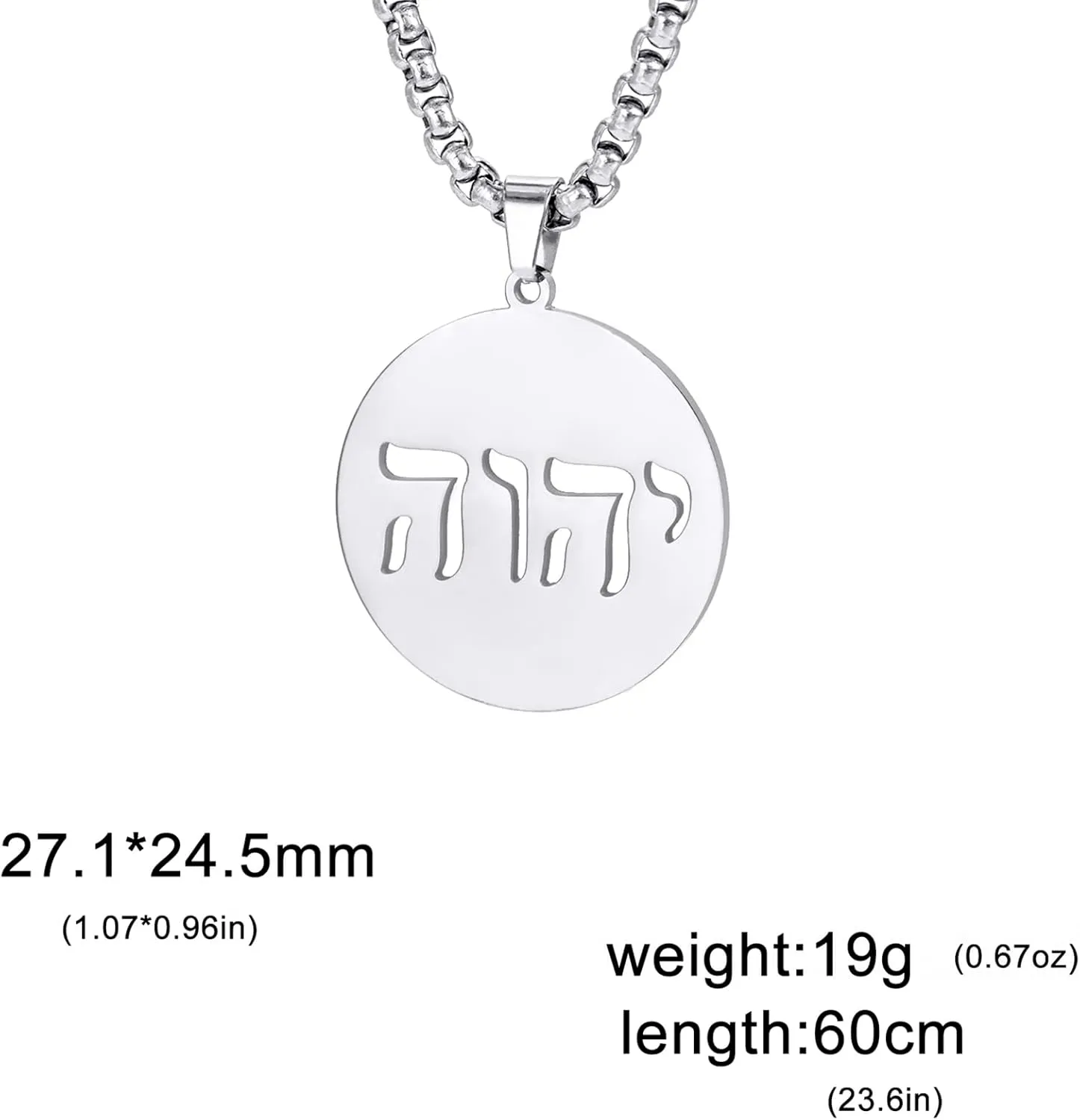 EUEAVAN Hebrew Necklaces Judaism Religion Faithchai Necklace Jehovah Pendants Hebrew Bible God Names Jewelry Hanukkah Israel Amulets Gifts Women Men