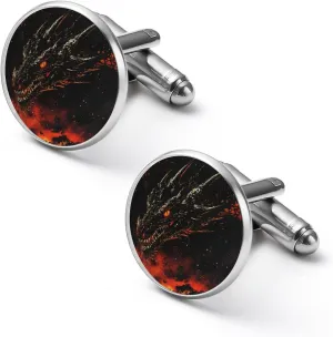Evil Black Dragon Fashion Cufflinks For Men Alloy Tuxedo Shirt Cuff Links For Business Wedding Party 1.7cm