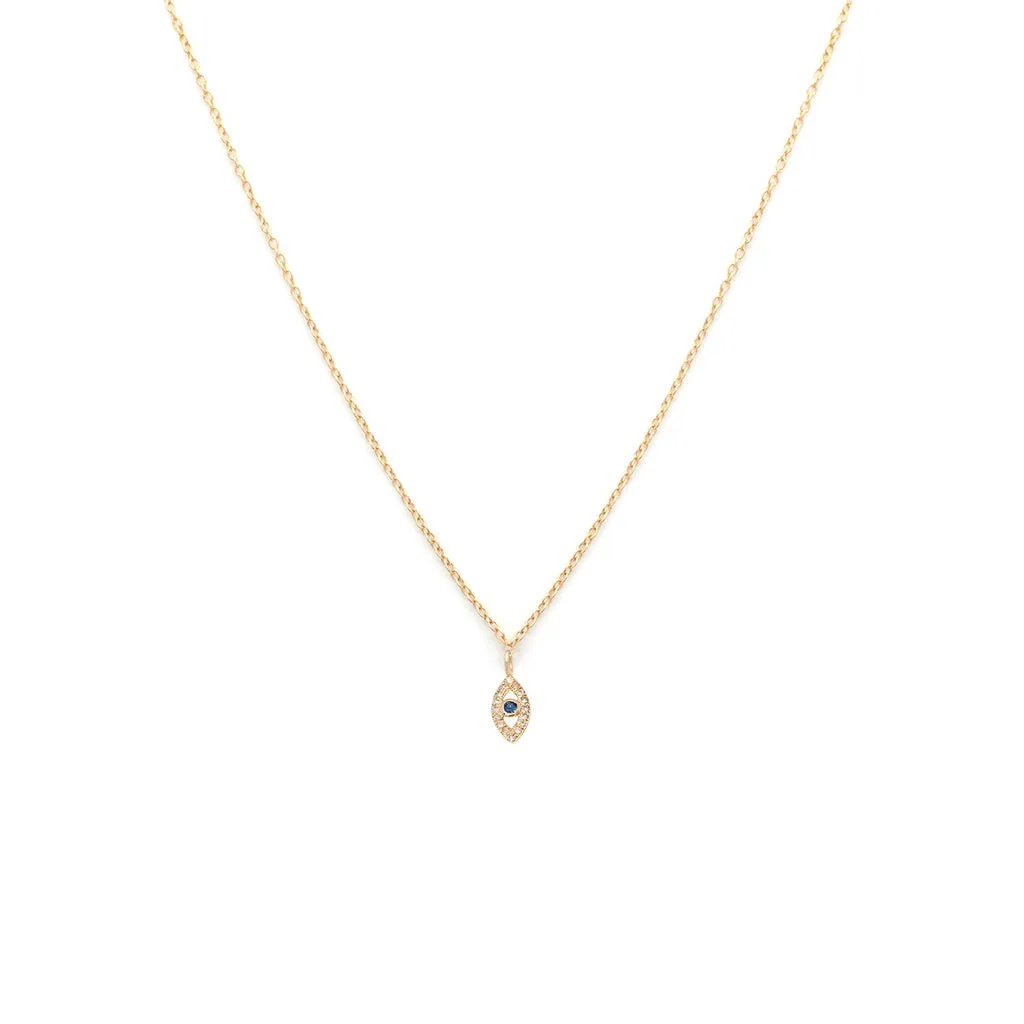 Evil Eye Necklace | Sapphire   Diamond
