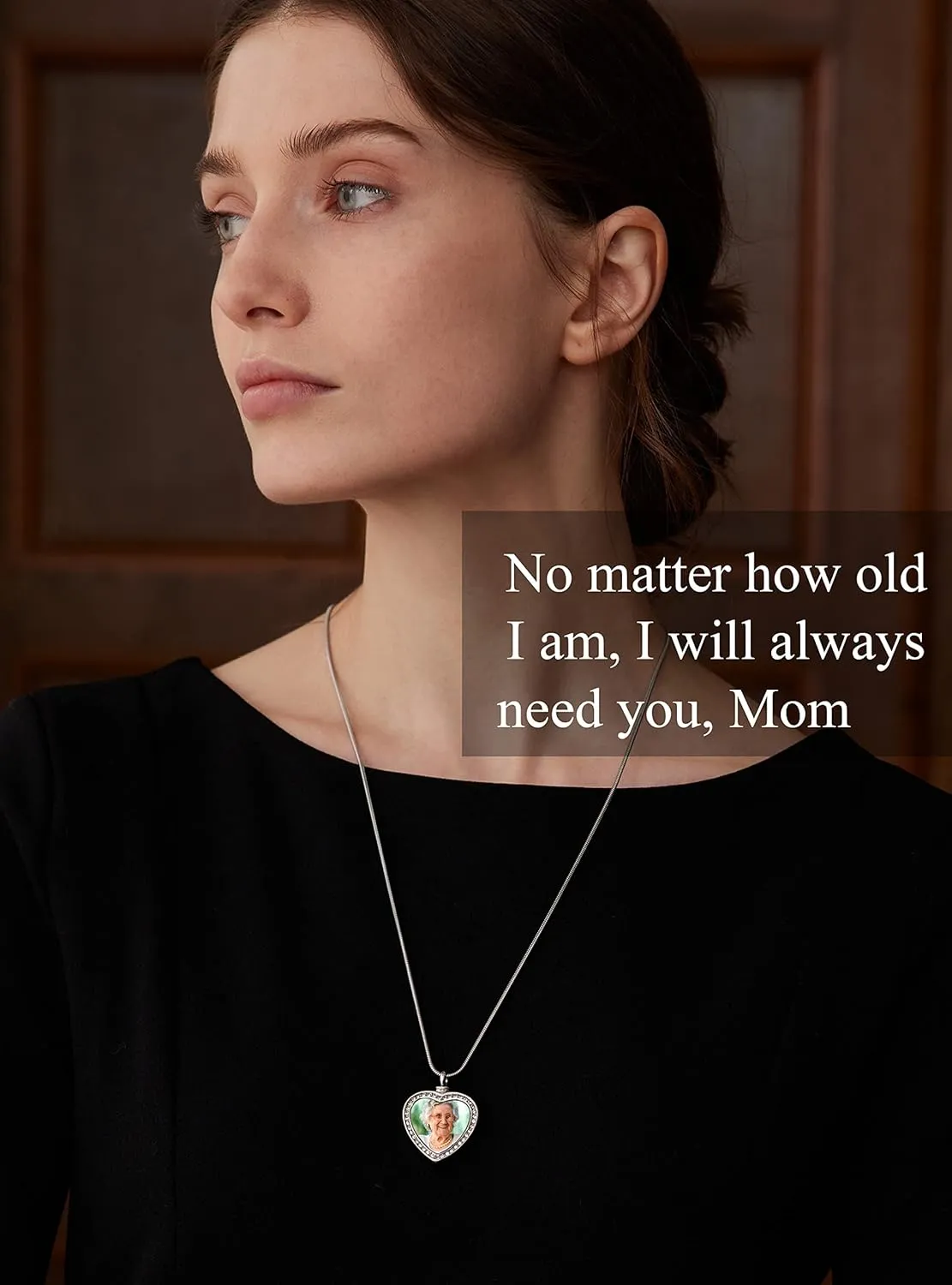 Fanery Sue Customized Photo Urn Necklace for Ashes, Personalized Ashes Necklaces with Picture Inside, Cremation Jewelry Urns Keepsake Pendant for Women & Men