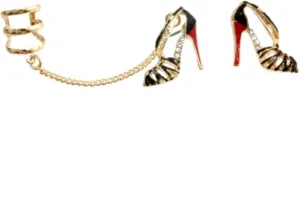 Fashion Trendy Crystal High Heel Ear Cuff Earrings For Women / AZEREC151