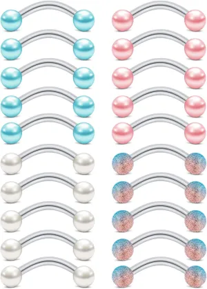 FECTAS 16G Rook Daith Earrings Small Belly Rings Eyebrow Ring Barbell Body Piercing Jewelry Seleted Len 8mm or 10mm