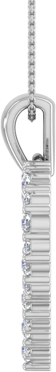 FINEROCK 1/2 Carat Diamond Heart Pendant Necklace in 14K White Gold (Included Silver Chain) (I1-I2 Clarity)