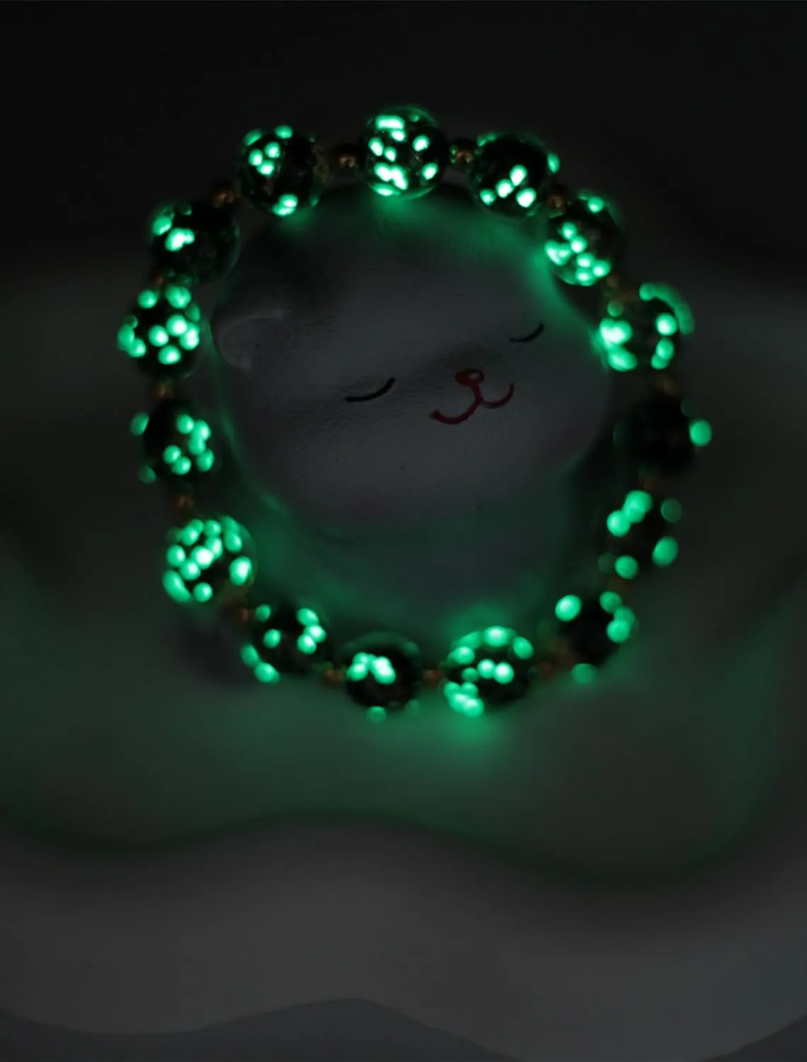 Firefly Beads Bracelet Glow in the Dark Beaded Bracelet Luminous Mermaid Glass Beaded Bracelets for Women Firefly Beads Stretch Bracelet for Women