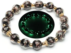 Firefly Beads Bracelet Glow in the Dark Beaded Bracelet Luminous Mermaid Glass Beaded Bracelets for Women Firefly Beads Stretch Bracelet for Women