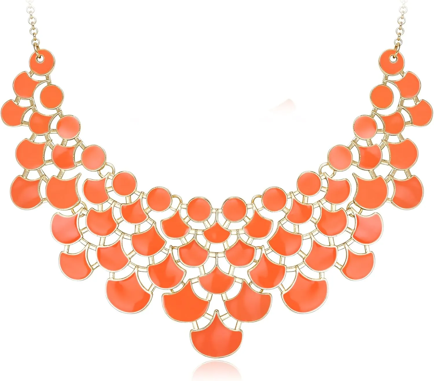 Flyonce Fashion Statement Collar Necklace, Vintage Bohemian Boho Enamel Chunky Bib Necklace Earrings Costume Jewelry for Women