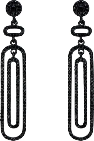 Flyonce Rhinestone Crystal Art Deco Hollow Bridal Drop Dangle Chandelier Earrings for Women