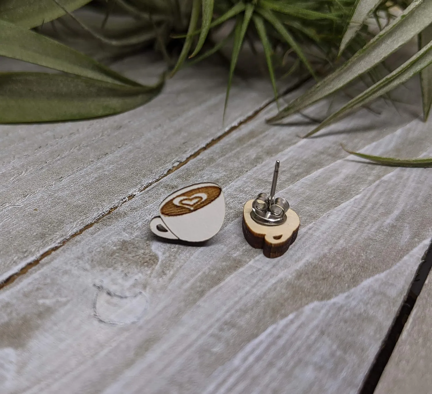Foodie Lover Fun Foodie Stud Earring, Handpainted Laser Cut Wood Earrings, Handmade in the USA by Unpossible Cuts