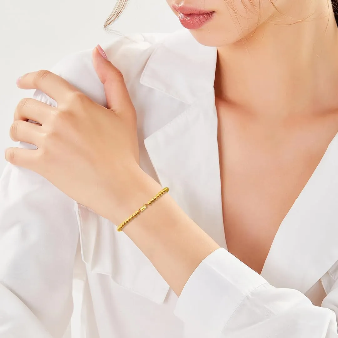 Free bird Birthstone Beaded Bracelet for Women Dainty 14K Gold Plated Stretchable Beaded Bracelet Hypoallergenic Waterproof Trendy Stackable Bracelet Birthstone Jewelry Gift for Birthday Christmas Valentine's Day