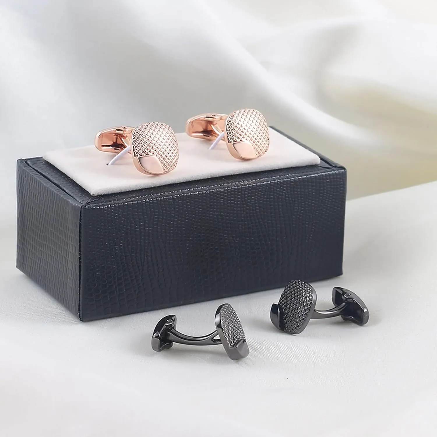 Fun Men's Cuff Links, Cufflinks Men Shirt Square Checkered Pattern Cuff Link Groom