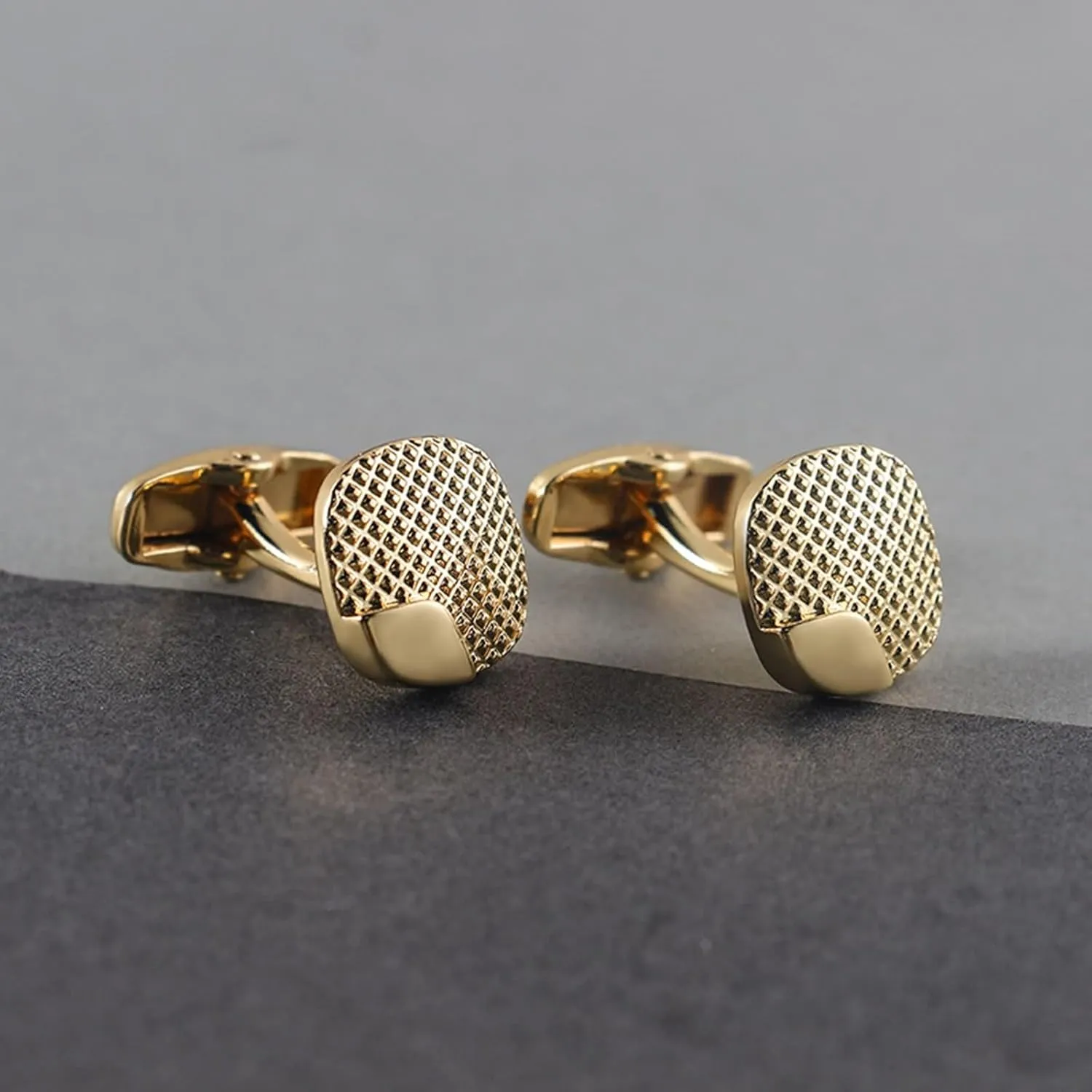 Fun Men's Cuff Links, Cufflinks Men Shirt Square Checkered Pattern Cuff Link Groom