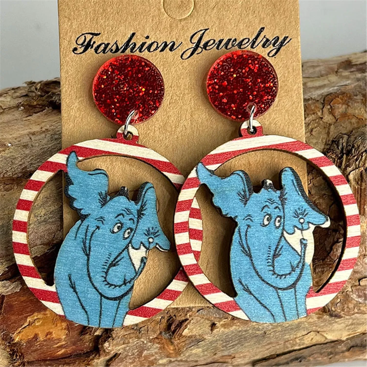 Funny Cute Weird Animal Acrylic Wooden Cat Dog Elephant Drop Dangle Earrings Lovely Pet Creative Cartoon Unique Funny Teacher's Day Back to School Jewelry for Women