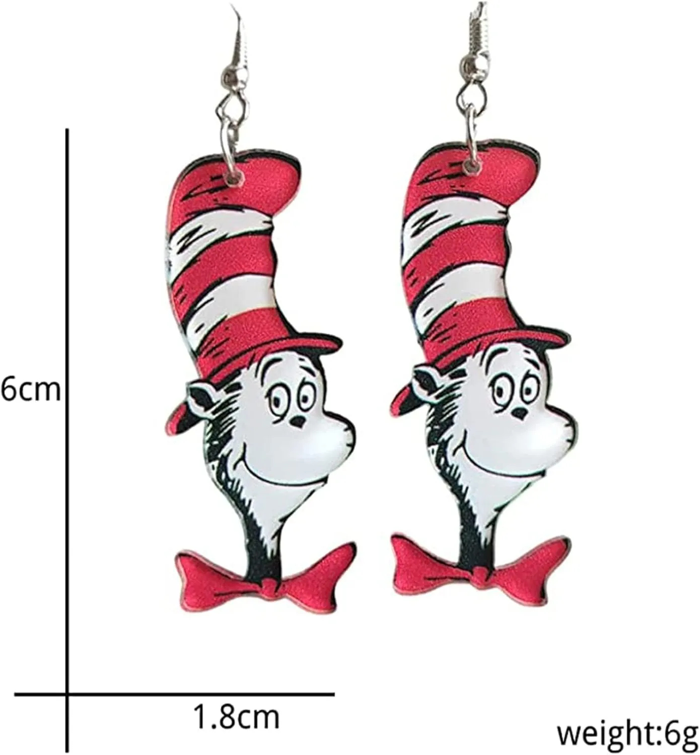 Funny Cute Weird Animal Acrylic Wooden Cat Dog Elephant Drop Dangle Earrings Lovely Pet Creative Cartoon Unique Funny Teacher's Day Back to School Jewelry for Women