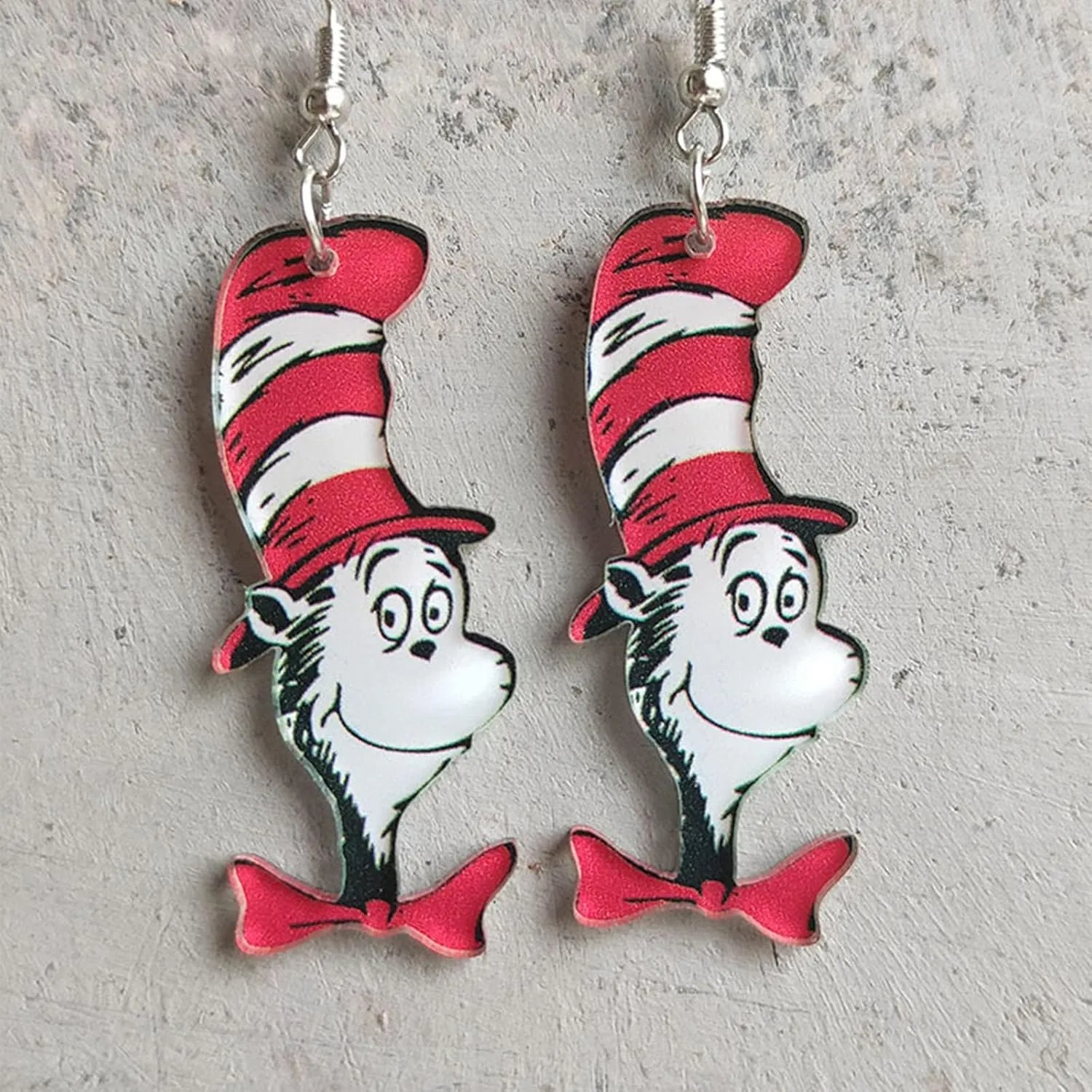 Funny Cute Weird Animal Acrylic Wooden Cat Dog Elephant Drop Dangle Earrings Lovely Pet Creative Cartoon Unique Funny Teacher's Day Back to School Jewelry for Women