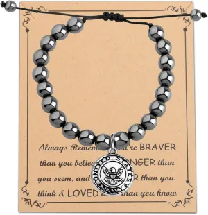 FUSTMW Army Bracelet Navy Bracelet Military Jewelry Deployment Gifts Army Gift Navy Gift