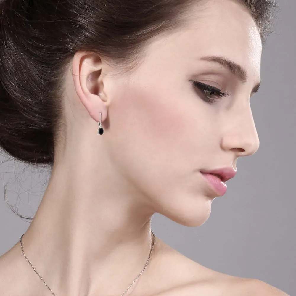 Gem Stone King Oval Gemstone Birthstone Drop Dangle Leverback Earrings For Women | 925 Sterling Silver | Oval 7X5MM | Fine Jewelry Gifts for Her Mom Women Wife
