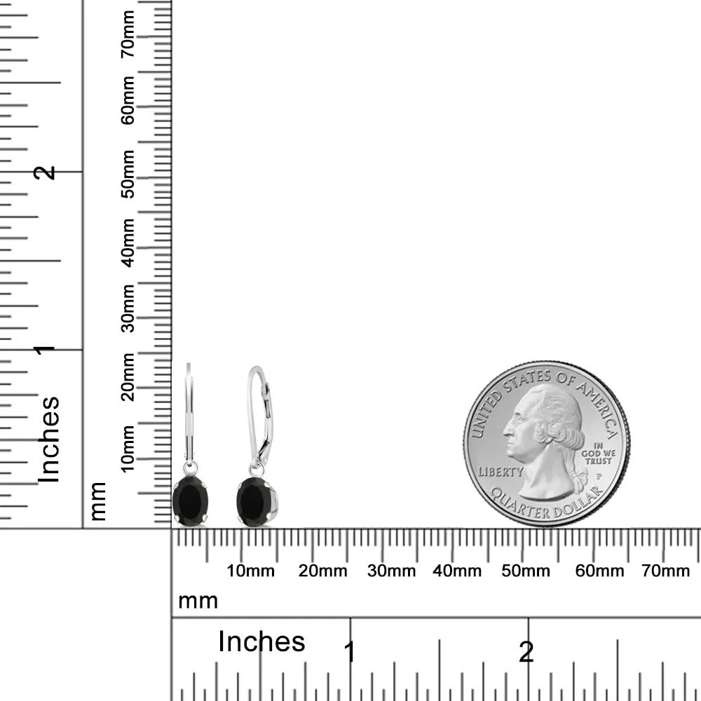 Gem Stone King Oval Gemstone Birthstone Drop Dangle Leverback Earrings For Women | 925 Sterling Silver | Oval 7X5MM | Fine Jewelry Gifts for Her Mom Women Wife