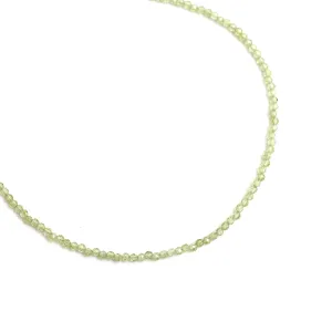 Gempires Natural Green Peridot Beaded Necklace August Birthstone Crystal Jewelry Hypoallergenic 18 Inch Silver Plated Gemstone Necklaces For Women