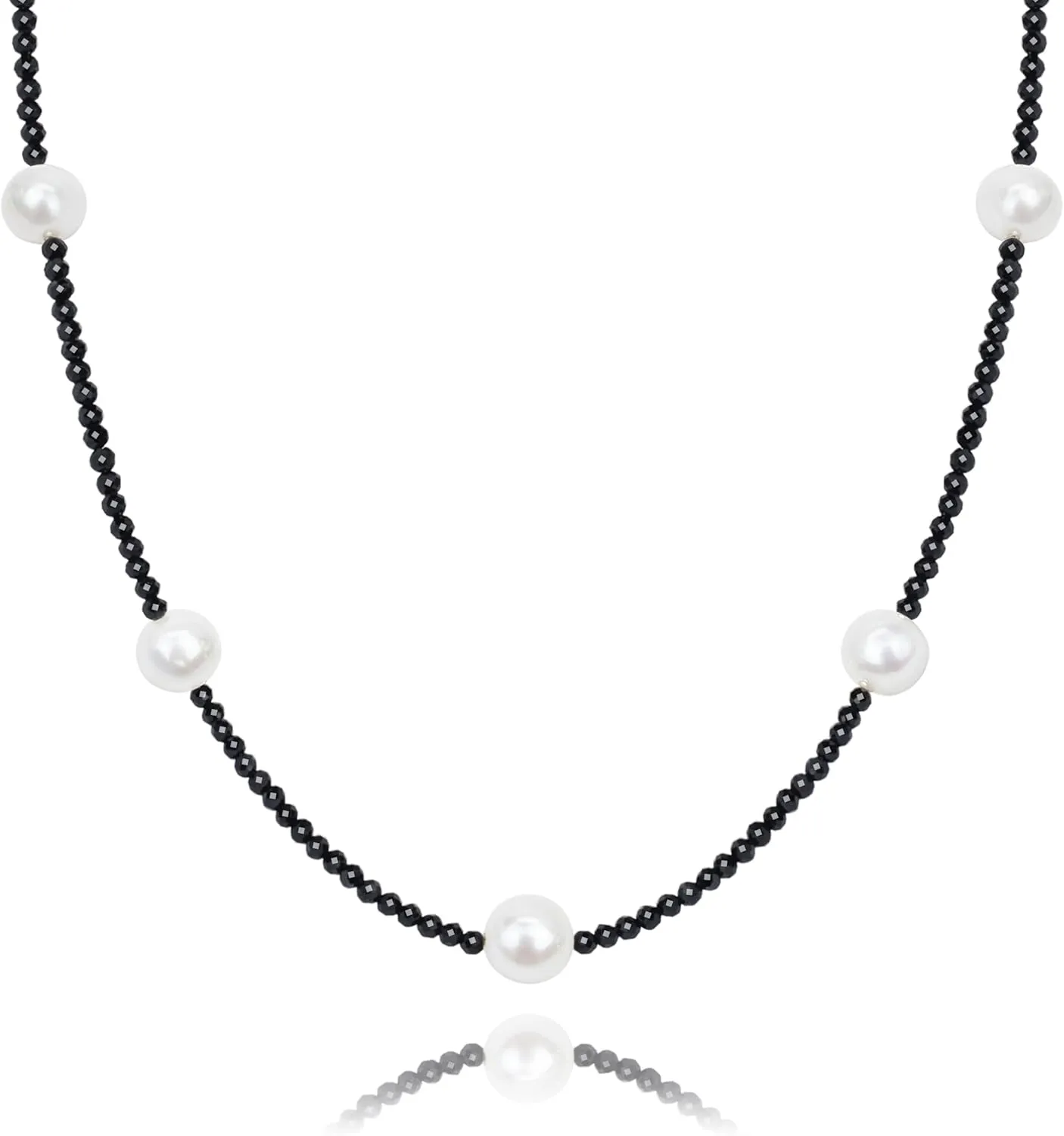 Genuin Real Freshwater Pearl Necklace,Black Peacock Pearl Choker Necklaces for Women,Hematite Gold/Silver Beaded Simple Pearl Necklace,Dainty Adjustable Pearl Jewelry Mother's Valentine Day Gifts