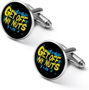 Get Off My Nuts Fashion Cufflinks For Men Alloy Tuxedo Shirt Cuff Links For Business Wedding Party 1.7cm