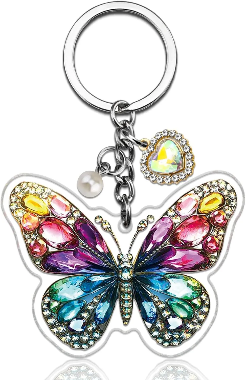 Gift For Women Arcylic Butterfly Keychain Teachers' Day Gifts For Man Girl Boy Teacher Mom Dad Sister Nurse Friends Birthday National Nurses Day Mother's Father's Days Graduation Gift