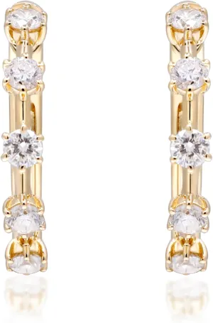 Gin & Grace 14K Yellow Gold Natural Diamond Earrings for women | Ethically, authentically & organically sourced (Round-cut) shaped Diamond hand-crafted jewelry for her | Diamond Earring for women